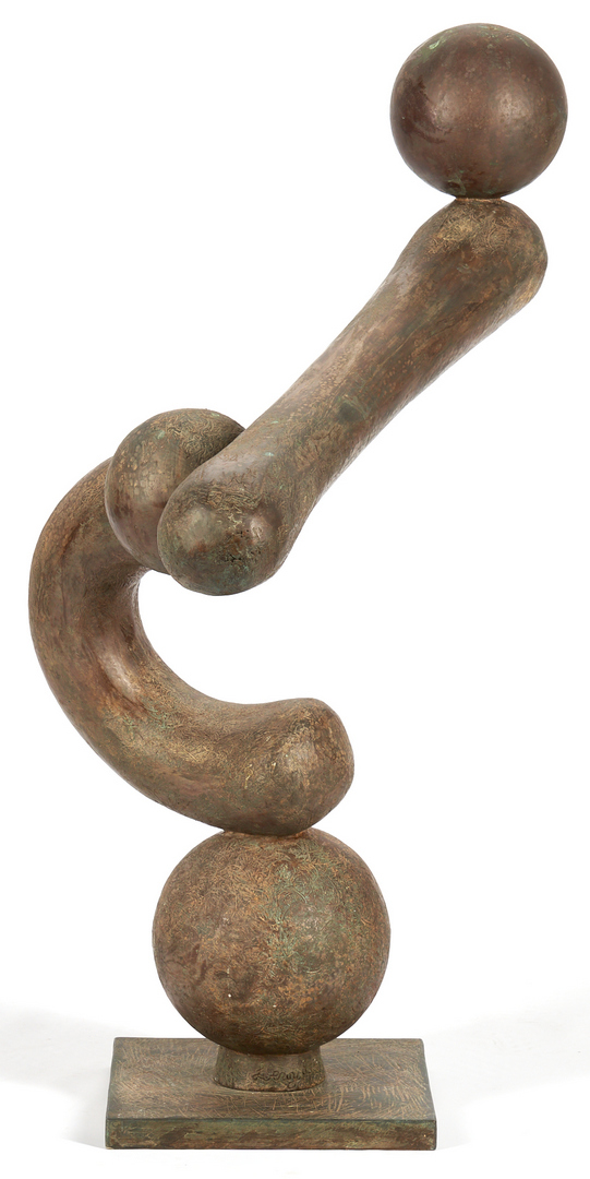 Lot 223: Bronze Abstract Sculpture by Andreas F. Loewy, Playtime