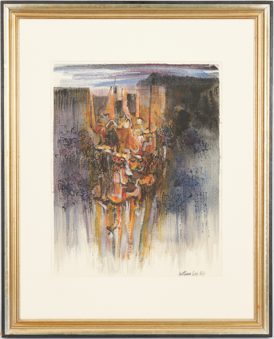 Lot 231: 2 Abstract Expressionist W/C Paintings, incl. William "Bill" Loy