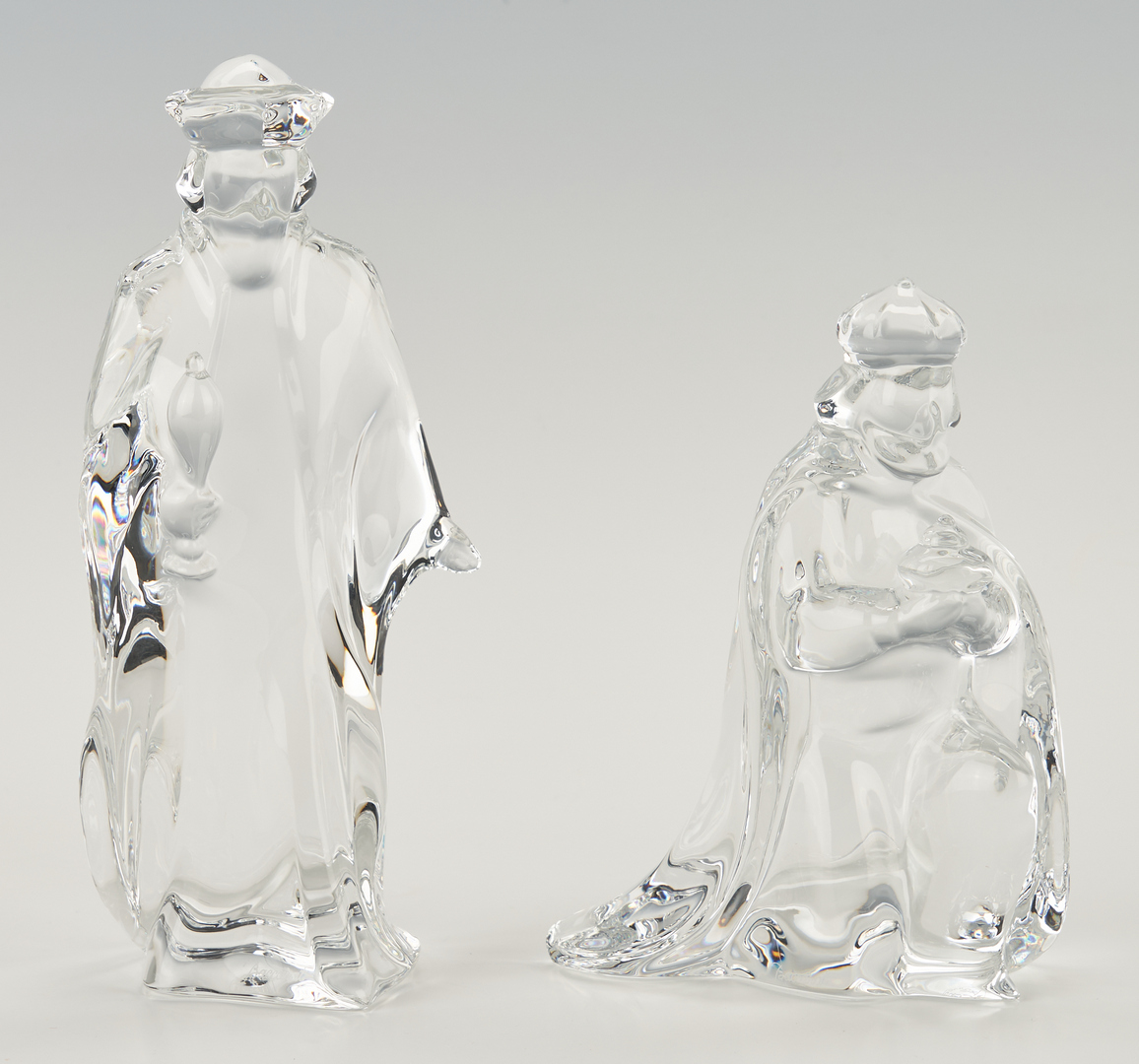 Lot 250: 8 Baccarat Crystal Nativity Figurines
