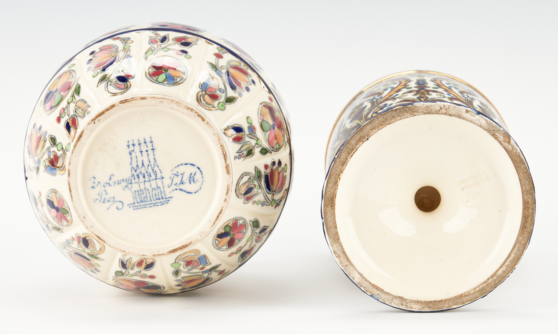 Lot 256: Pair of Hungarian Porcelain Vases