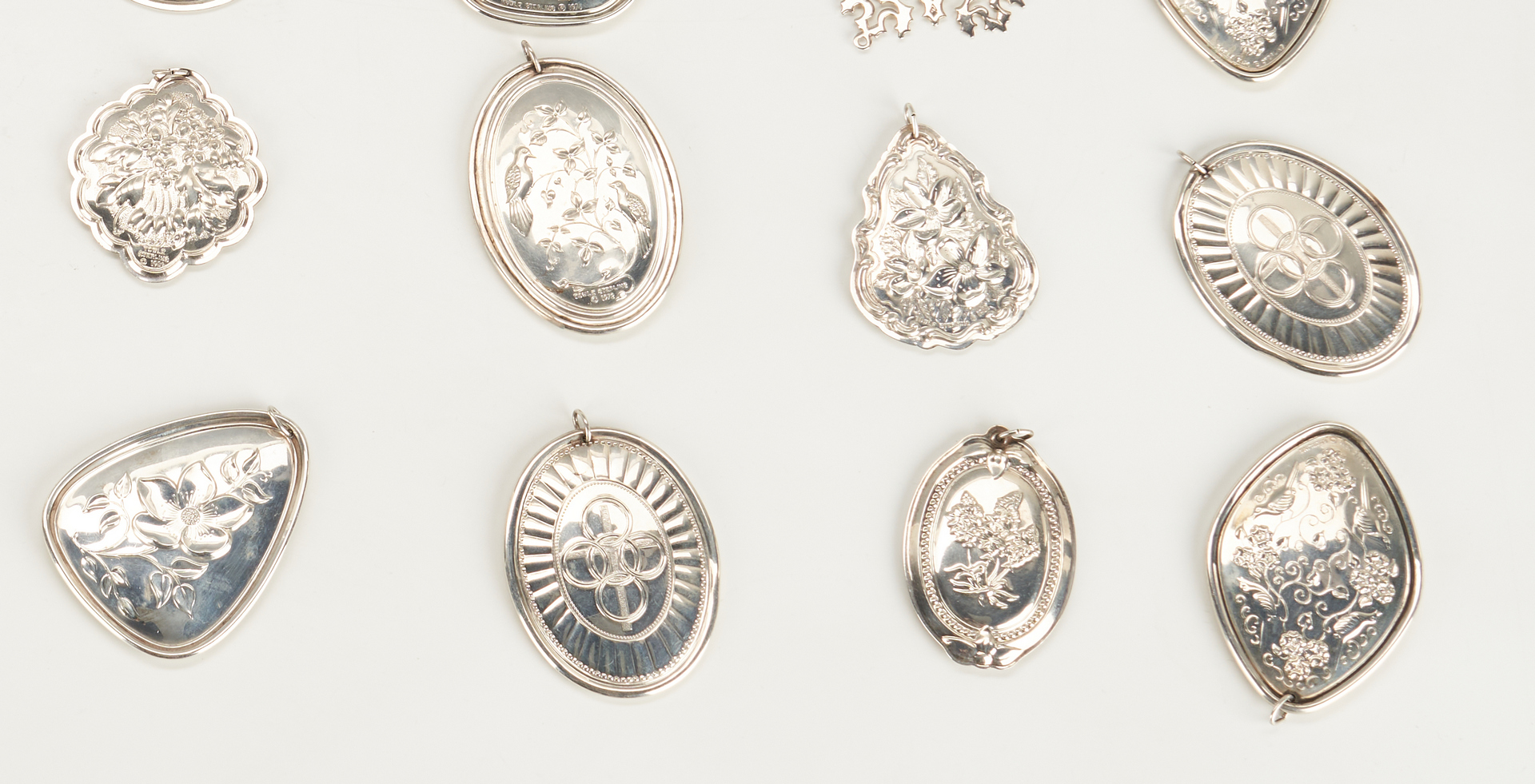 Lot 285: 45 Sterling Christmas Ornaments by Tiffany, Reed & Barton, Towle