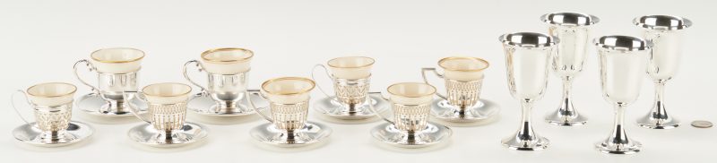 Lot 292: Sterling Silver Cordials and Demitasse Cups, 28 items total
