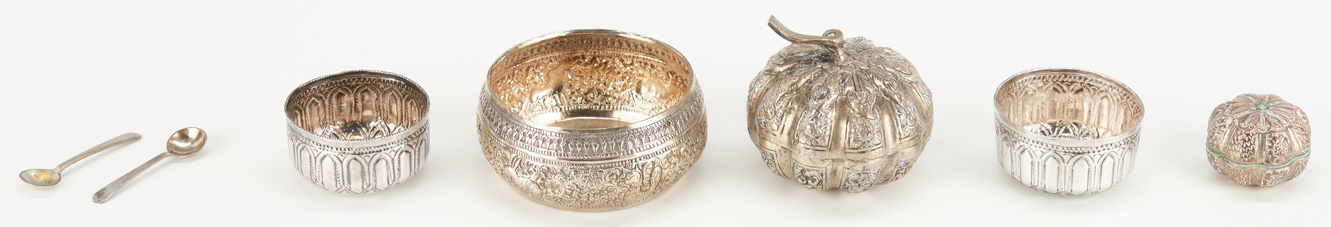 Lot 2: 8 Asian Items, Incl. Bronze Buddha & Burmese Silver