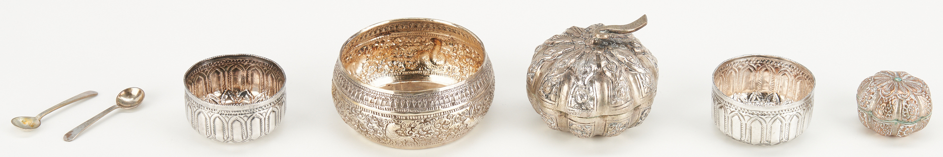 Lot 2: 8 Asian Items, Incl. Bronze Buddha & Burmese Silver