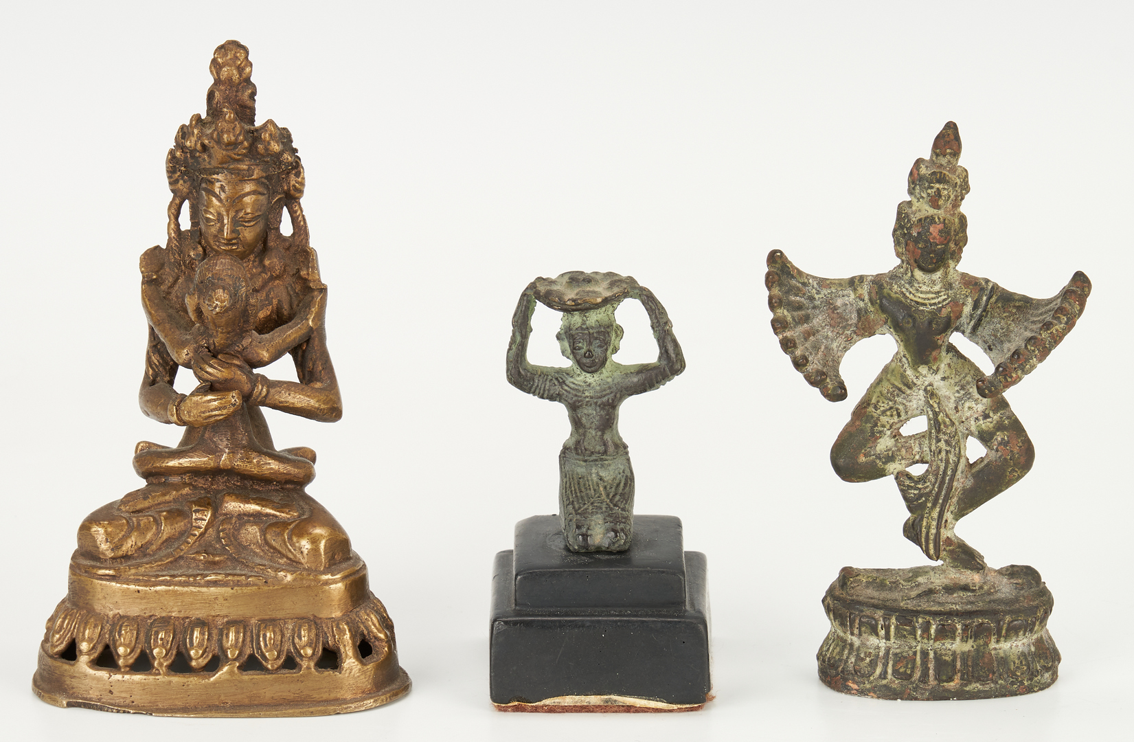 Lot 310: 5 Bronze Asian Figures, incl. Buddhas & Quan Yin
