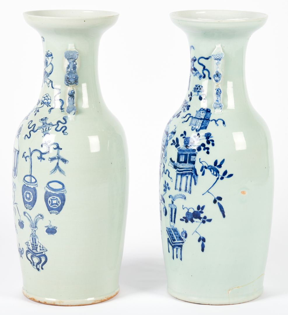 Lot 313: Pair Chinese Porcelain Floor Vases, Precious Objects on Celadon