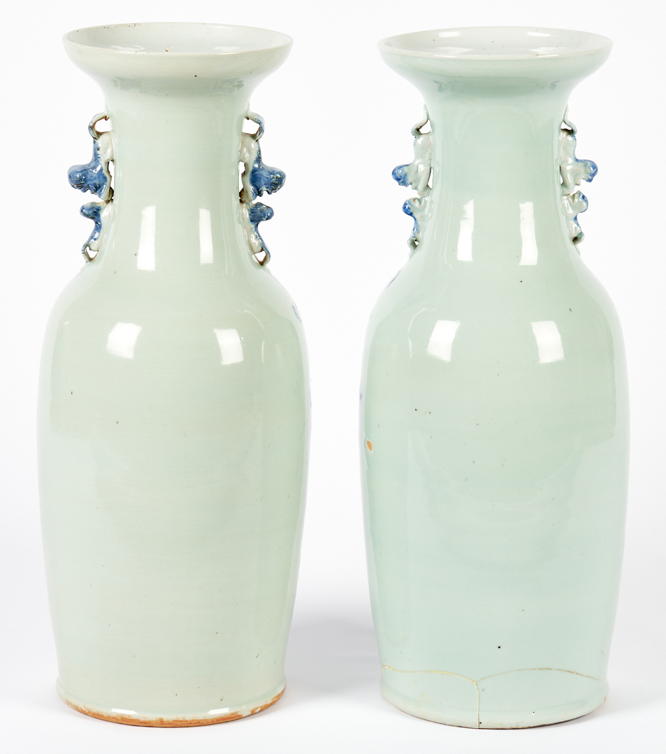 Lot 313: Pair Chinese Porcelain Floor Vases, Precious Objects on Celadon
