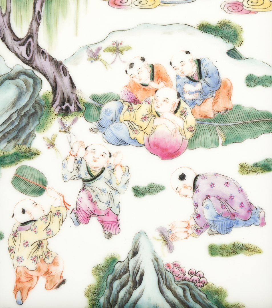 Lot 319: Framed Chinese Famille Rose Porcelain Plaque