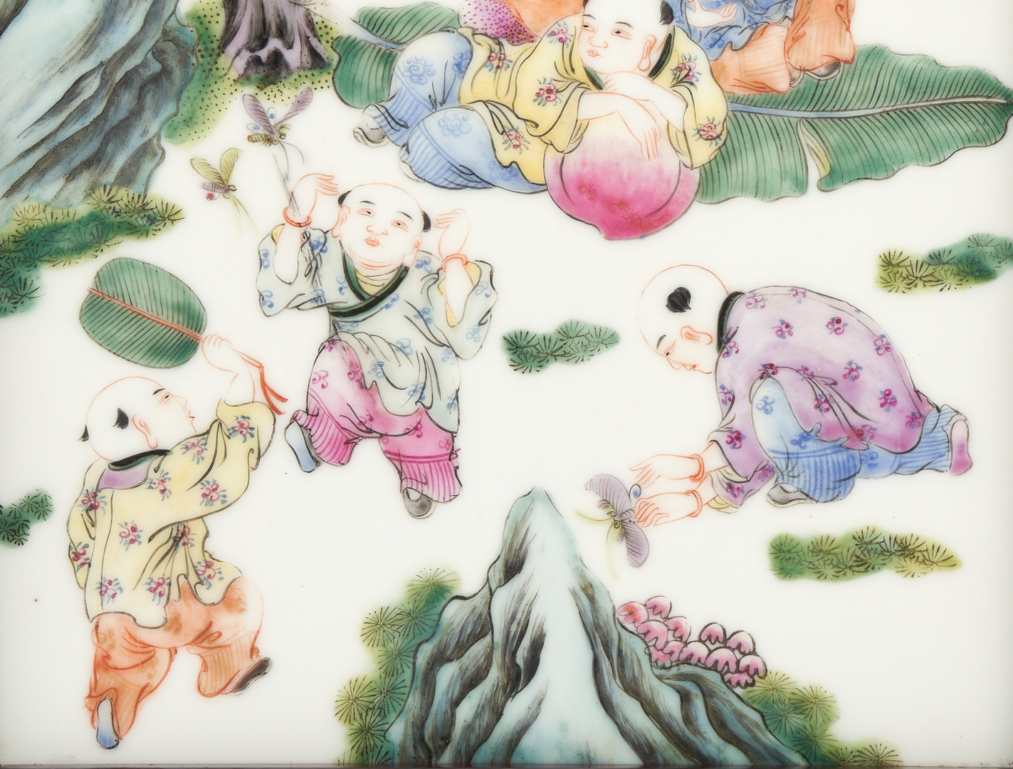 Lot 319: Framed Chinese Famille Rose Porcelain Plaque