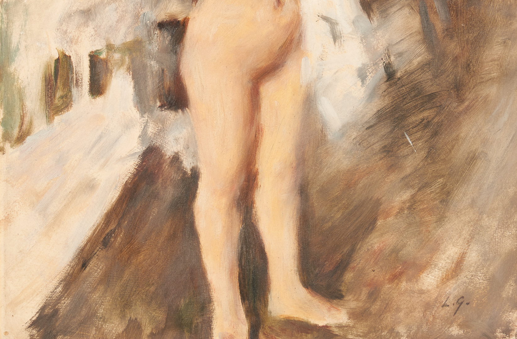 Lot 350: European School O/B, Female Nude Painting
