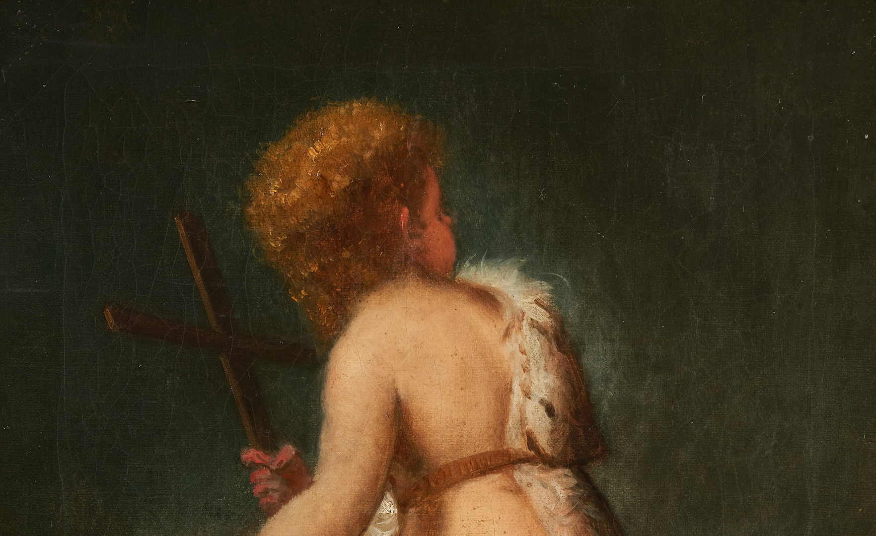 Lot 353: Italian School O/C, Painting of a Putto