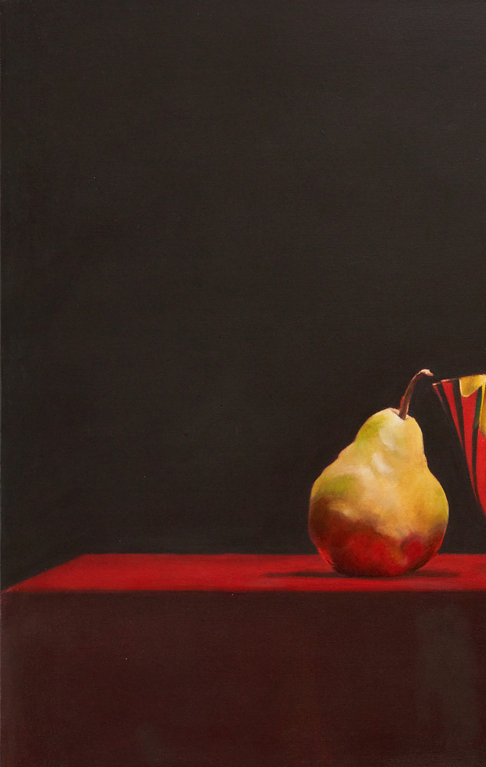 Lot 357: Ray Kleinlein O/C Still Life with Pear & Gold Bowl