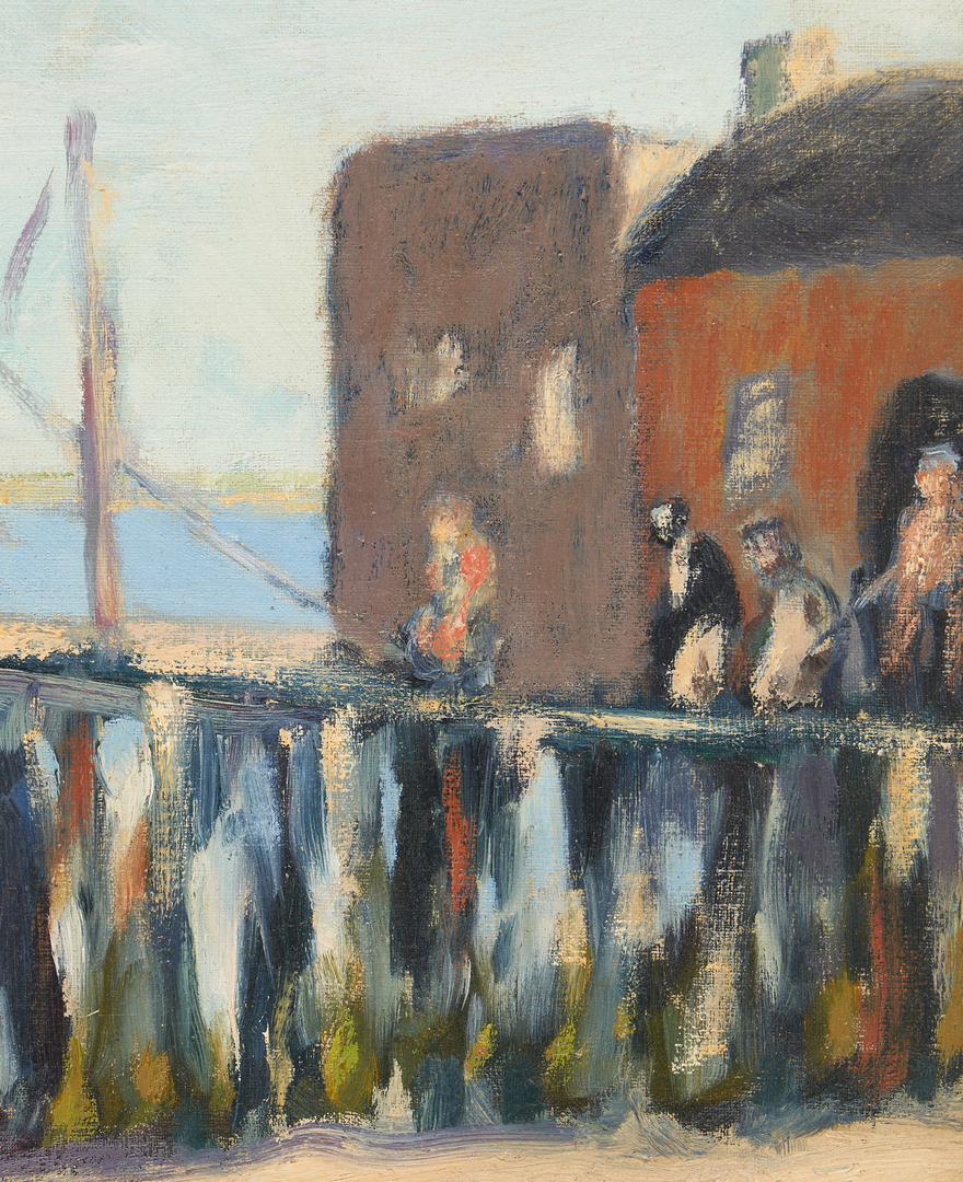 Lot 363: Marion Patten O/C Painting, Harbor Scene