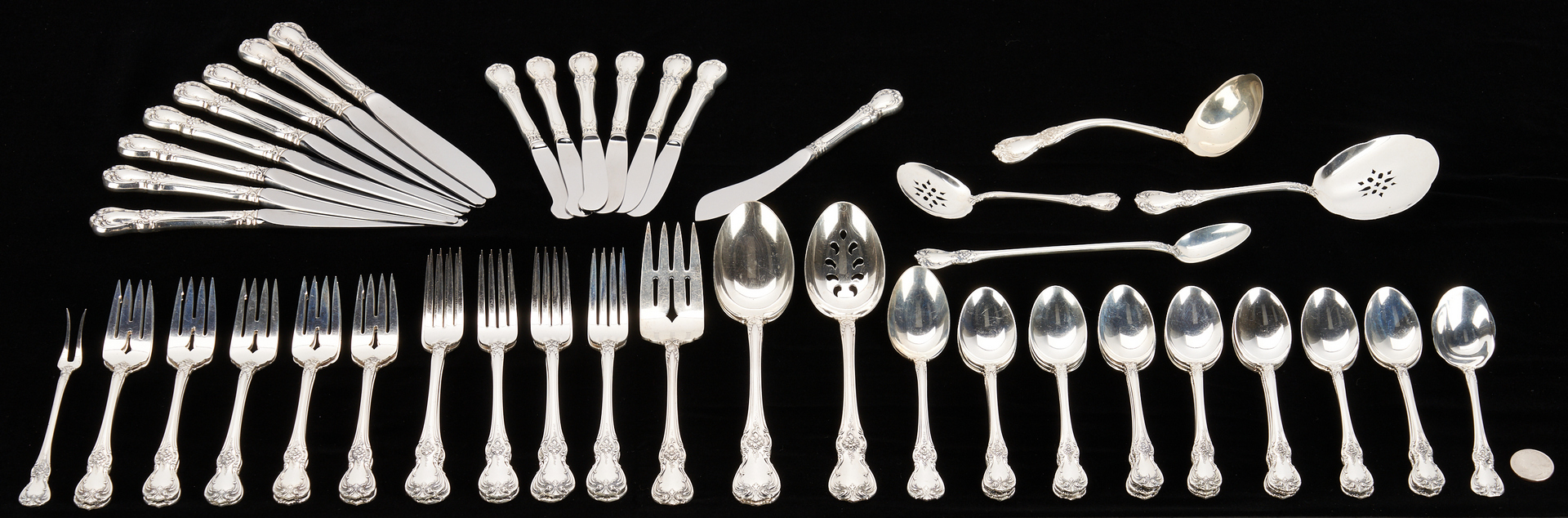 Lot 37: 63 Pcs. Towle Old Master Sterling Silver Flatware