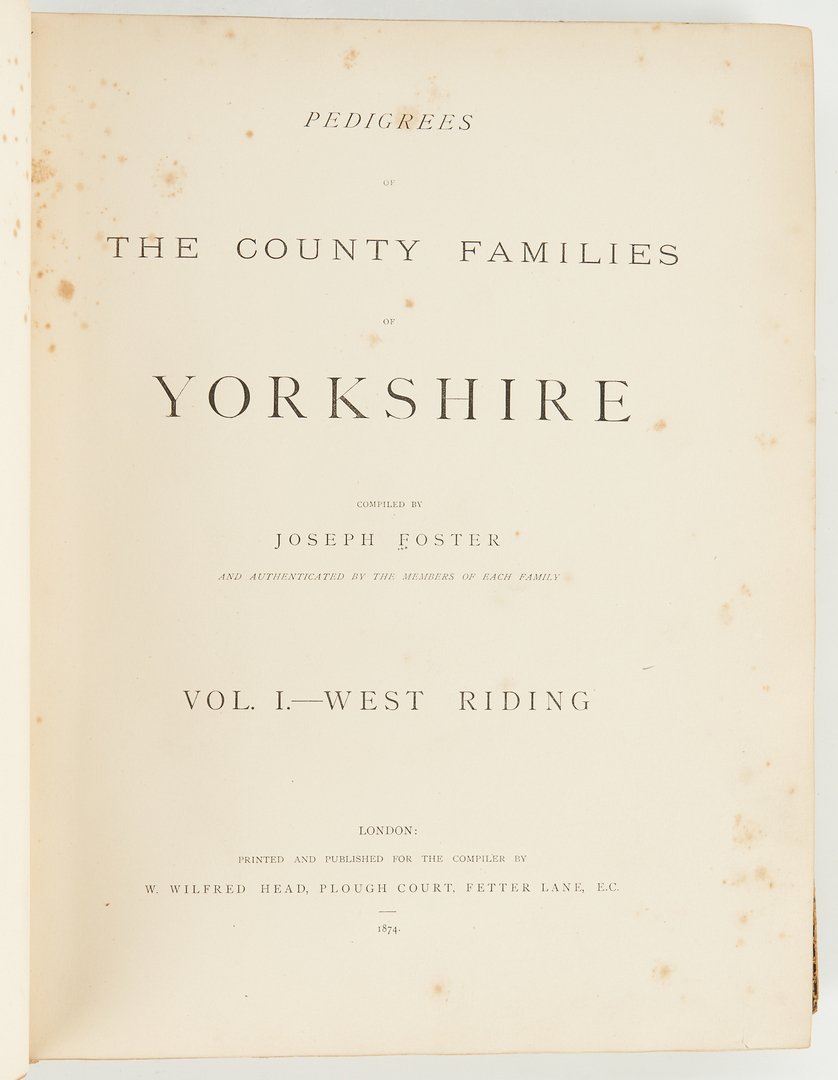 Lot 389: 2 Books: Pedigrees of Yorkshire Families and 1813 American Weekly Messenger