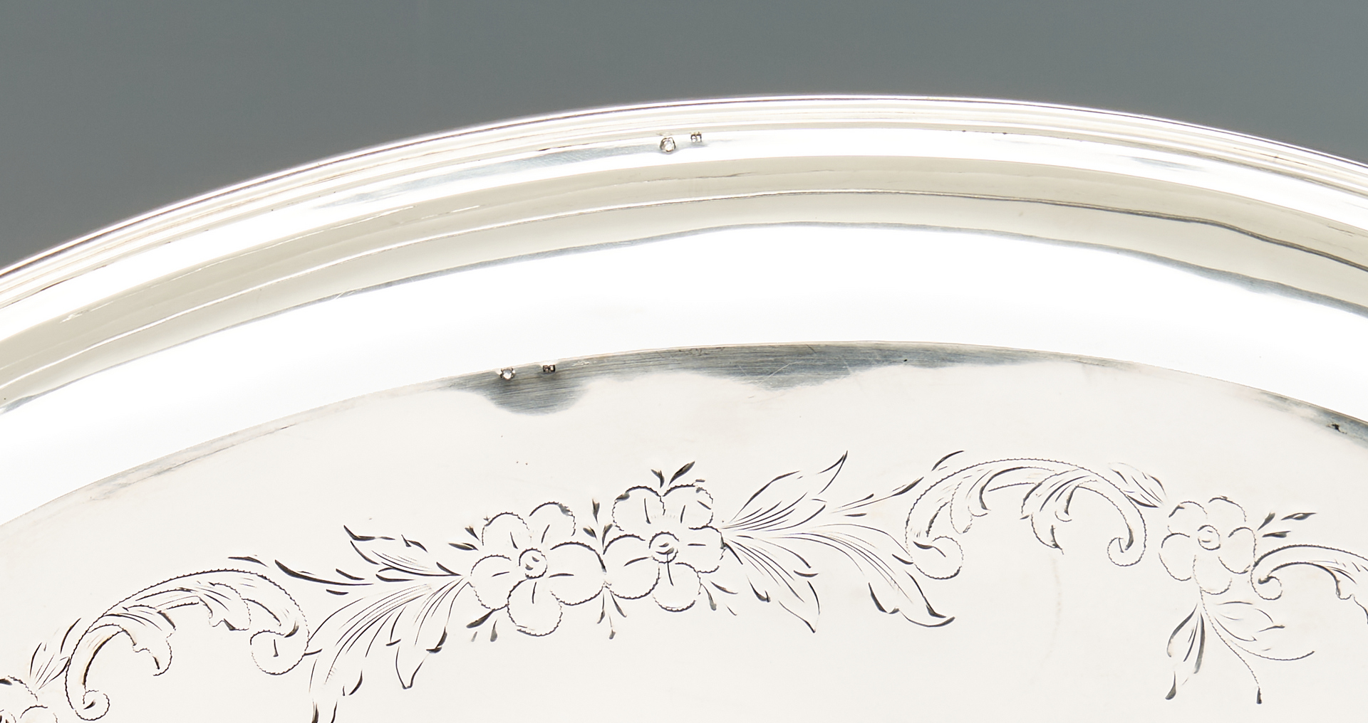 Lot 39: Continental Silver Waiter Tray