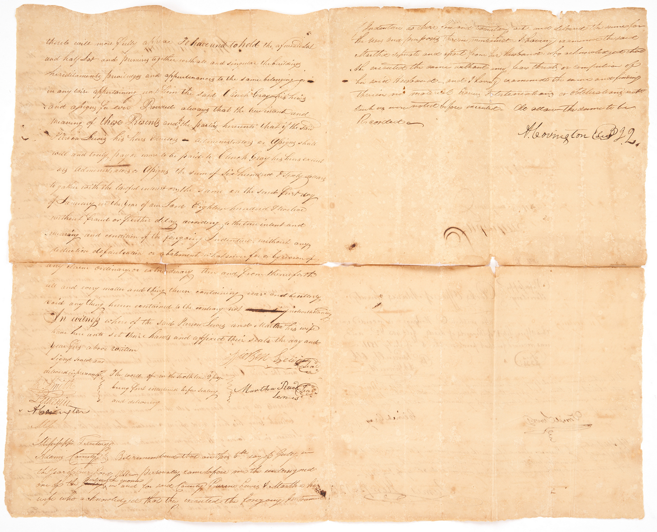 Lot 401: 2 TN and MS Signed Docs, incl. Govs. Carroll & Cannon, 4 items