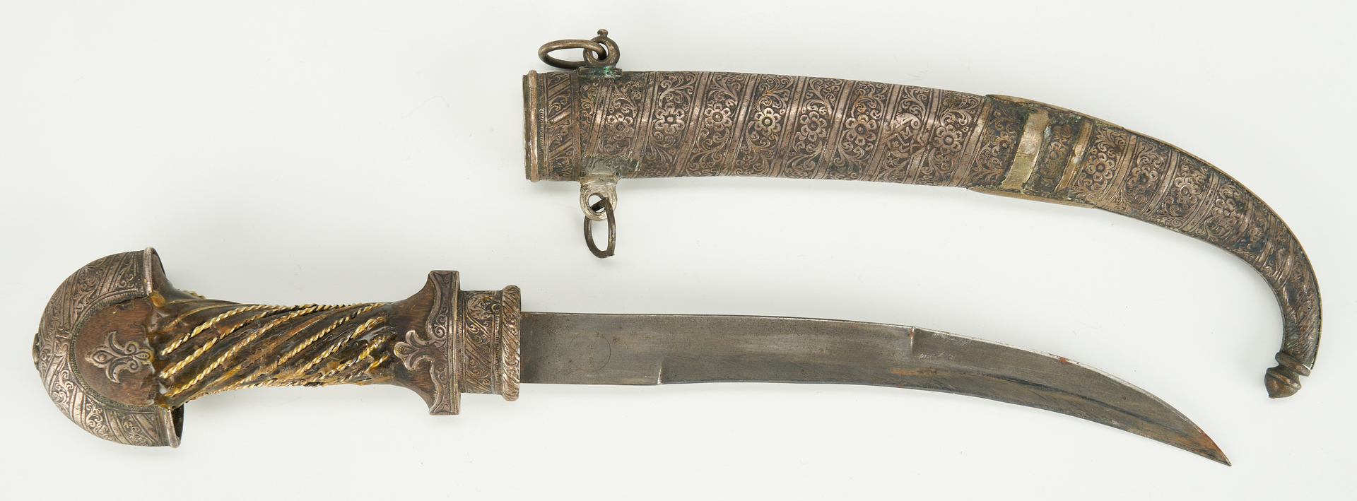 Lot 409: 2 Blade Weapons, incl. WWII Japanese Miniature Sword & Arabic Dagger