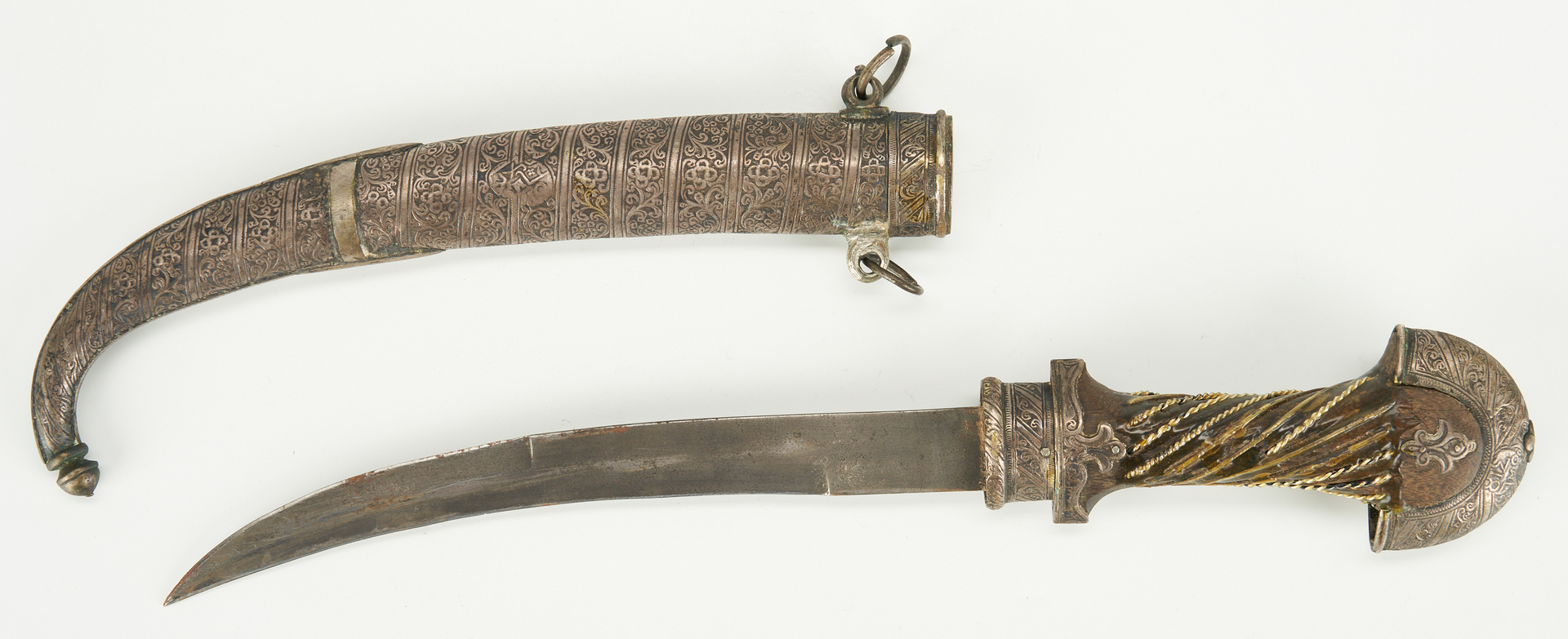 Lot 409: 2 Blade Weapons, incl. WWII Japanese Miniature Sword & Arabic Dagger