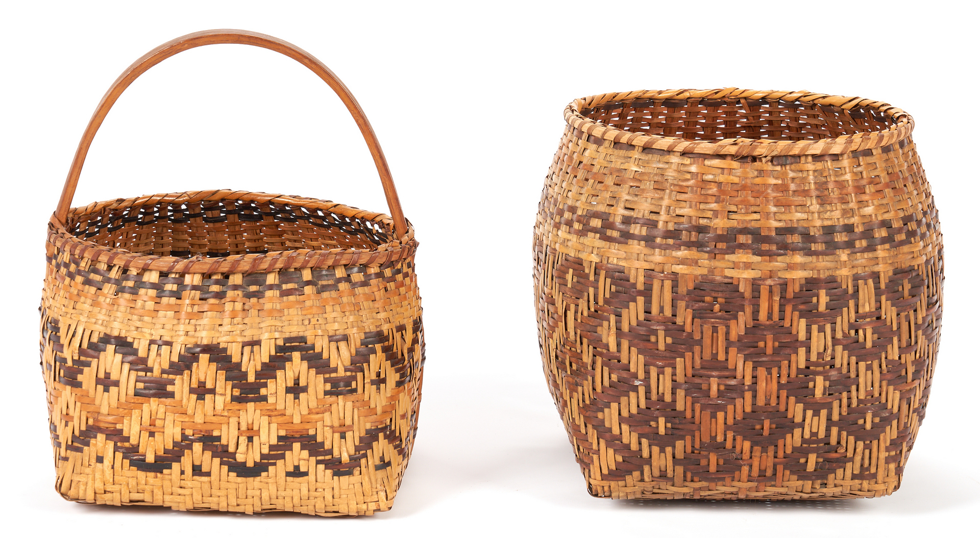 Lot 414: 2 Native American Cherokee Rivercane Baskets