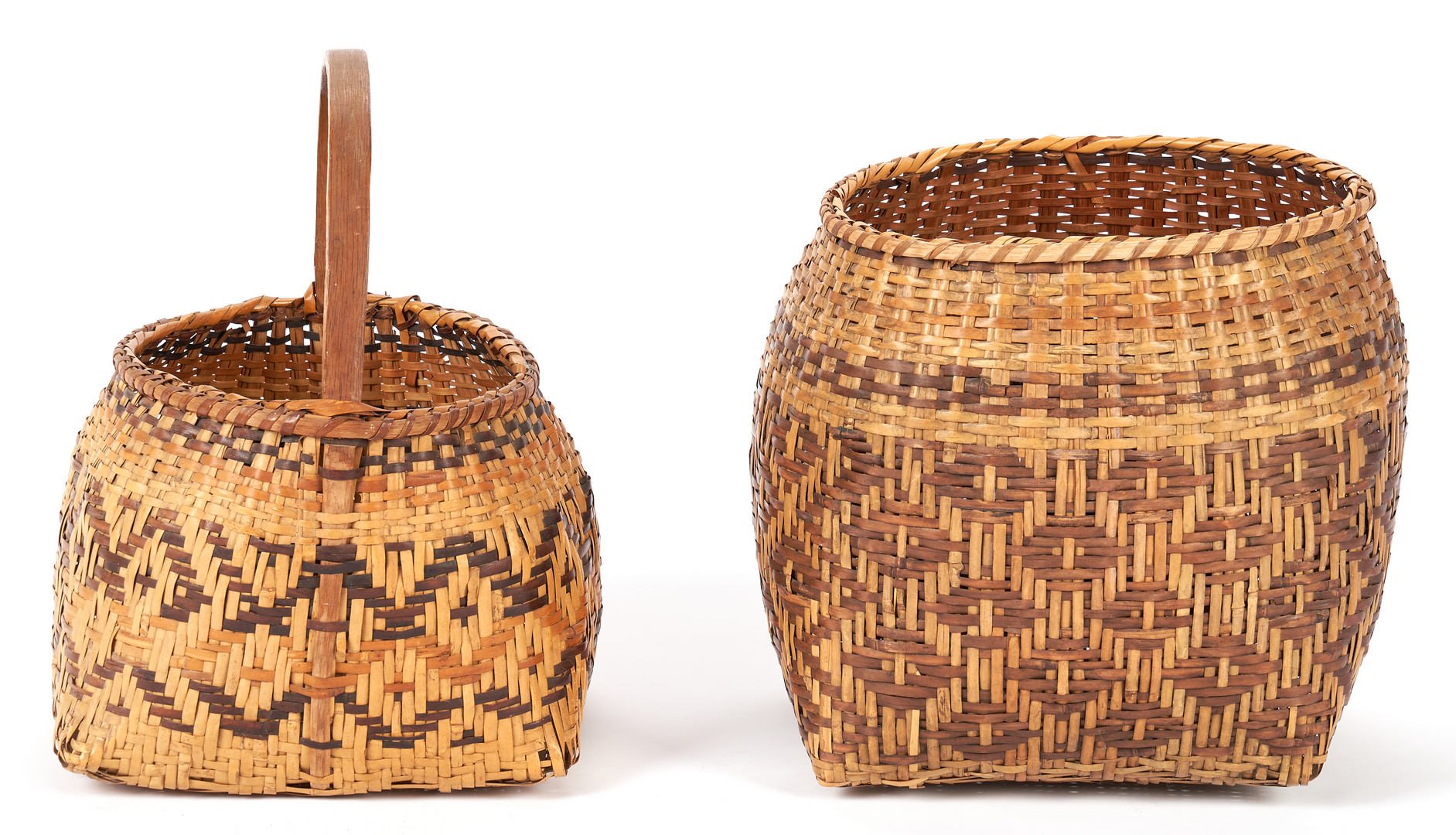 Lot 414: 2 Native American Cherokee Rivercane Baskets