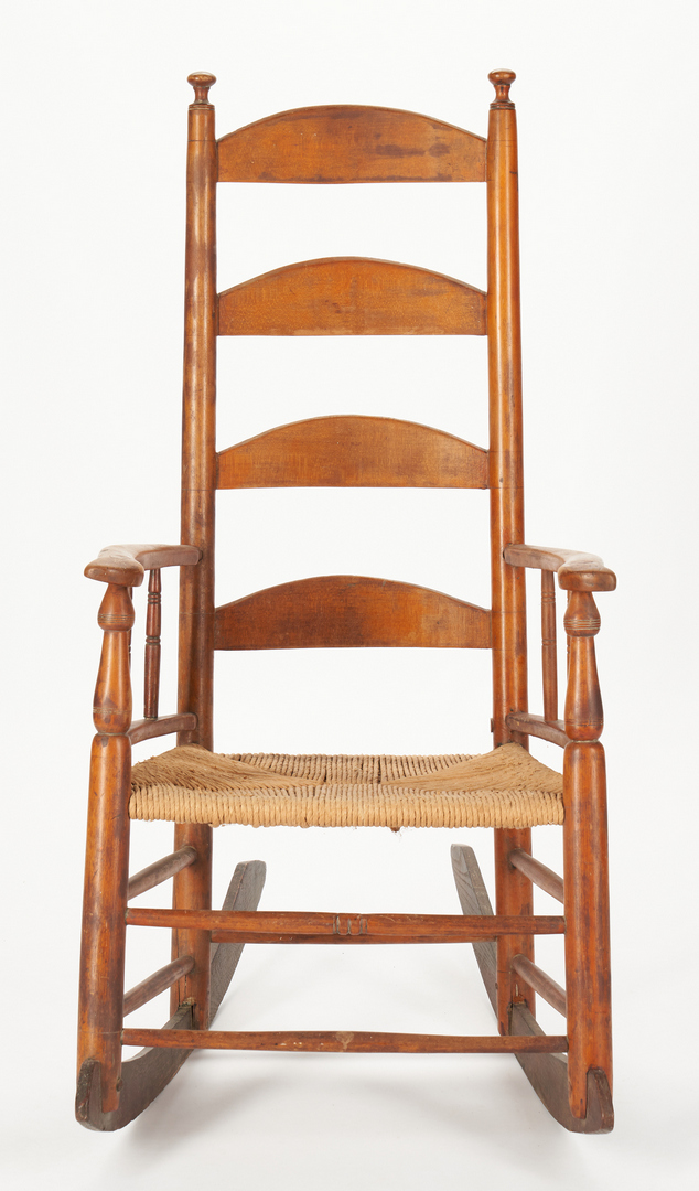 Lot 437: Chippendale Chair & Ladderback Rocker, 2 items