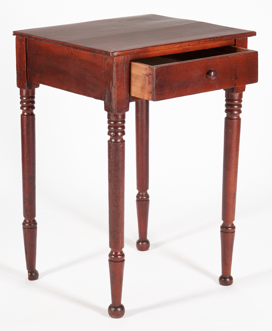 Lot 443: Southern Cherry 1-Drawer Stand w/ Red Wash
