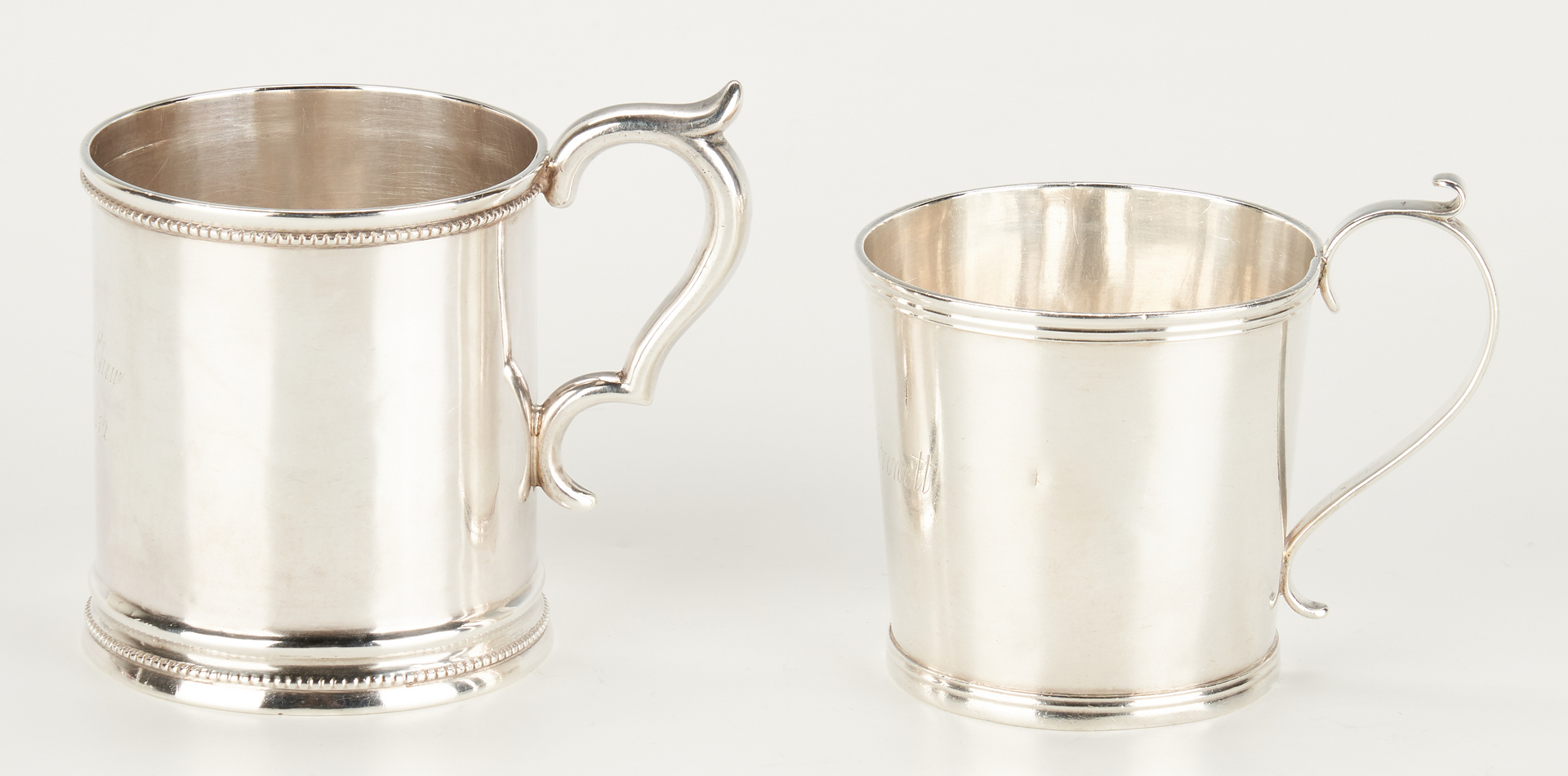 Lot 44: 2 KY Coin Silver Mugs: H. Fletcher and R.E. Smith