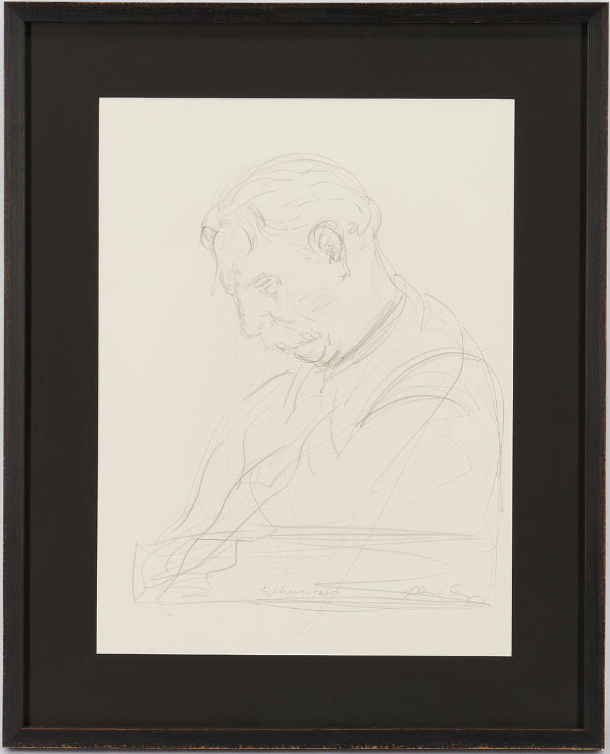 Lot 453: Alan Lequire Pencil Portrait of Albert Schweitzer