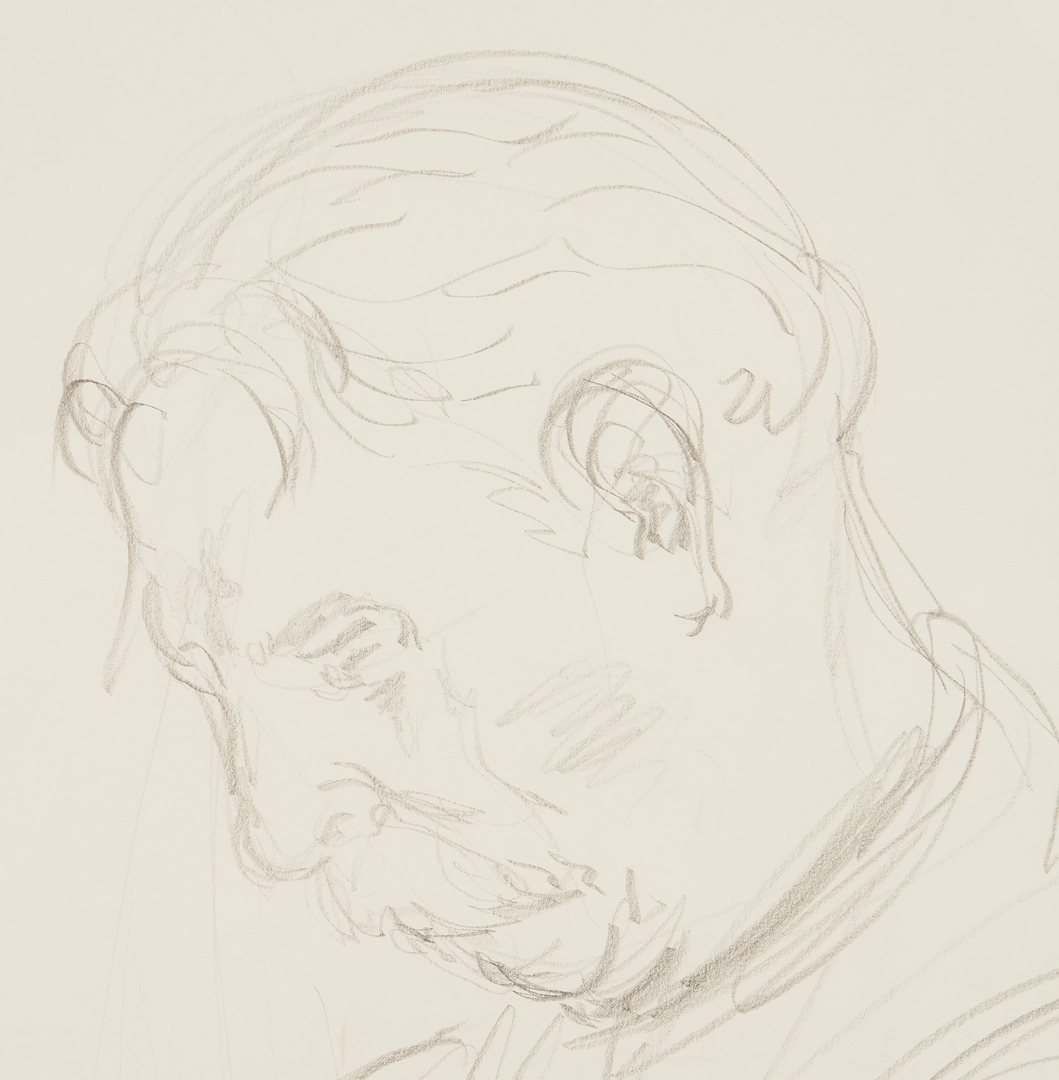Lot 453: Alan Lequire Pencil Portrait of Albert Schweitzer