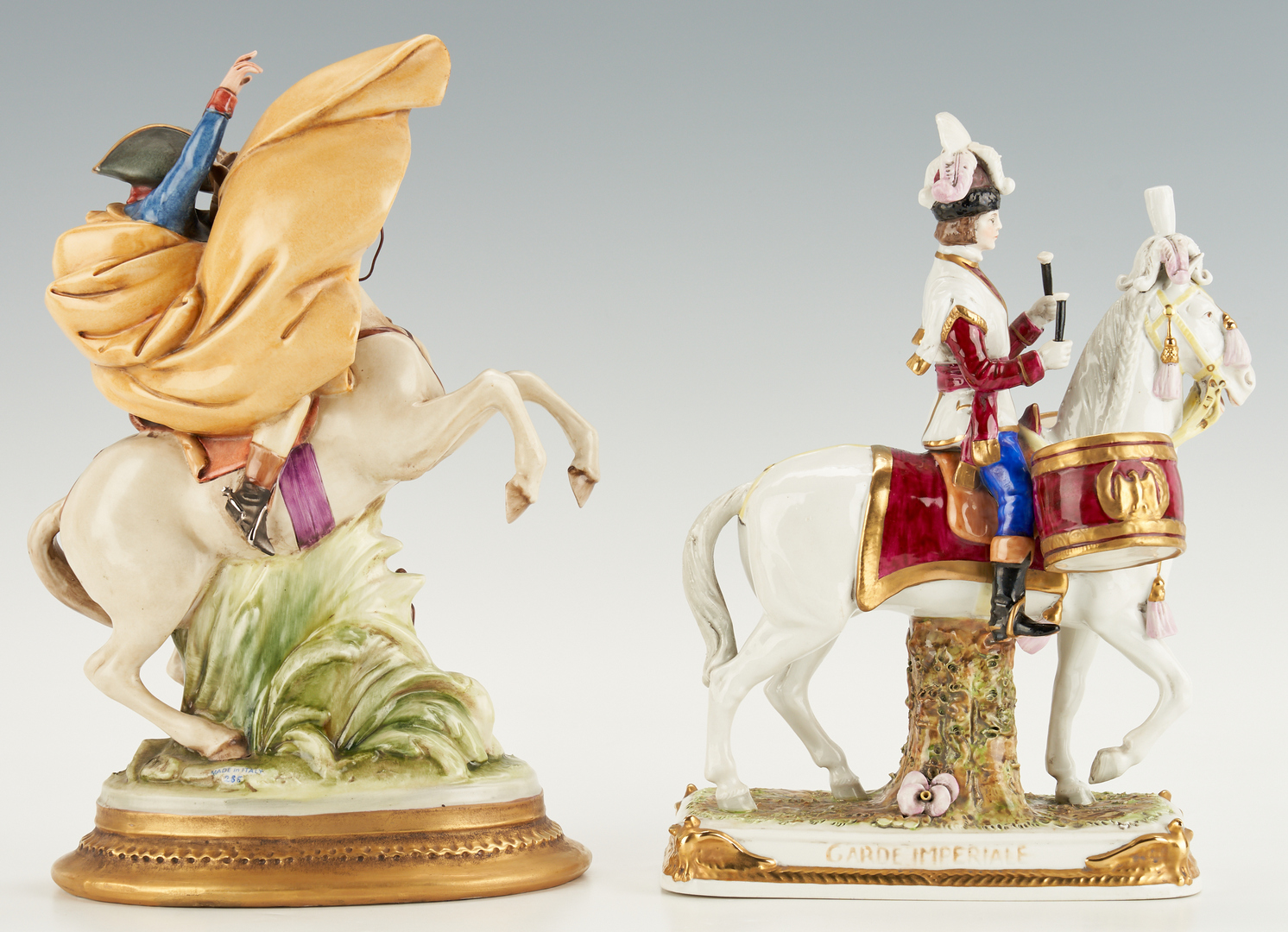 Lot 459: 2 European Porcelain Equestrian Figures, incl. Capodimonte, Sitzendorf