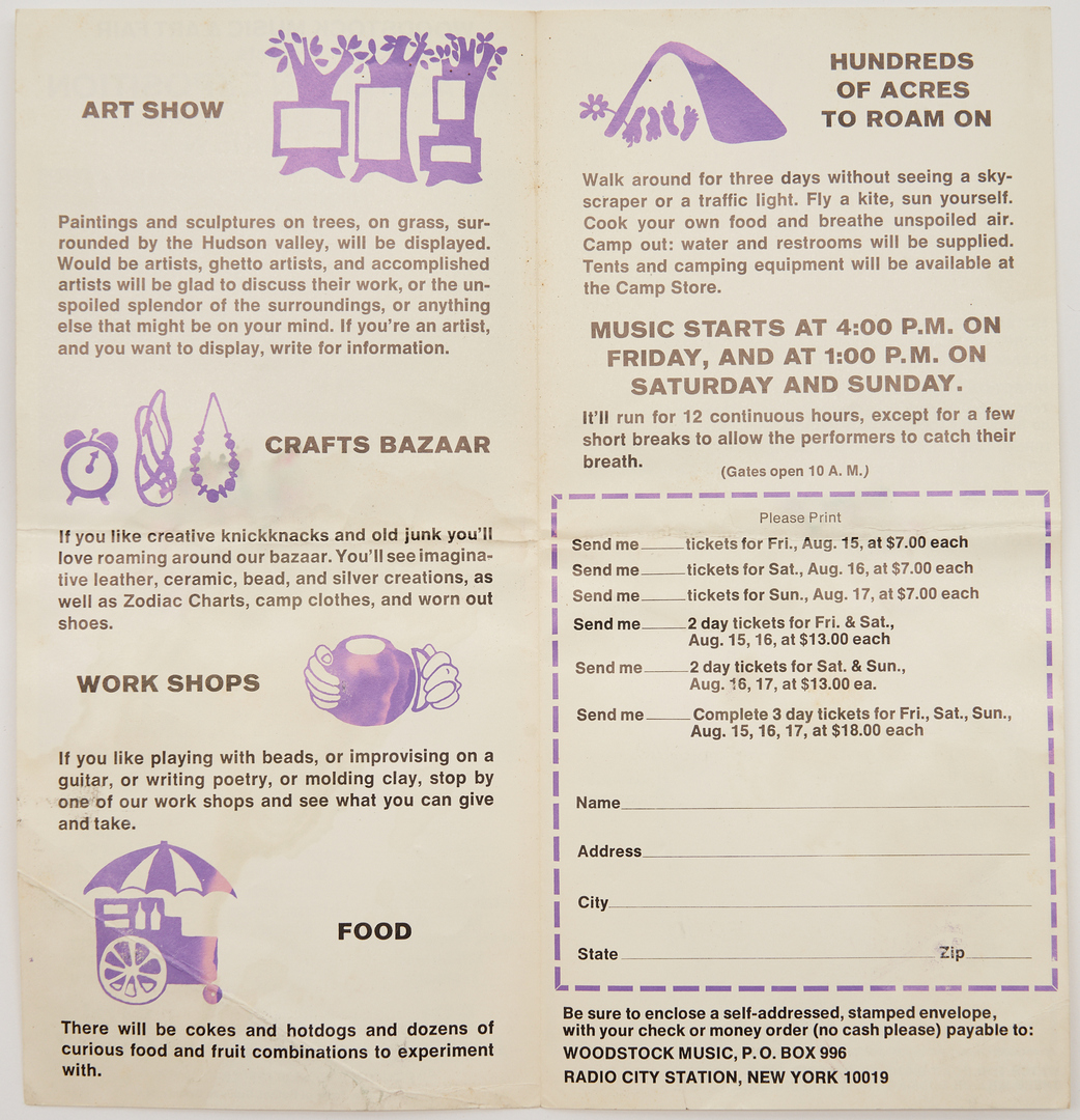 Lot 506: Woodstock Program & Brochure, 2 items