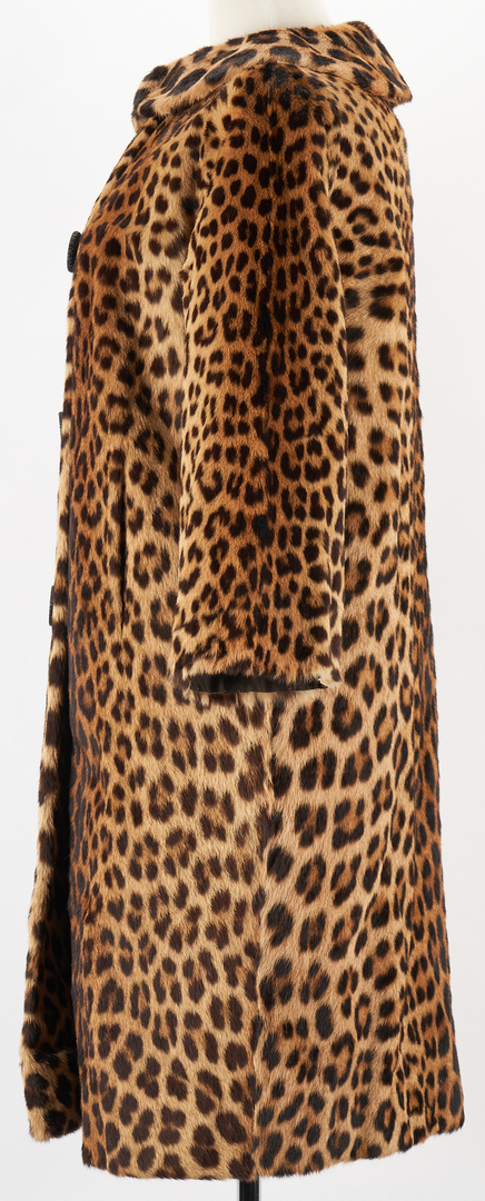 Lot 511: Ladies Vintage Leopard Fur Coat w/ Hat & Headband