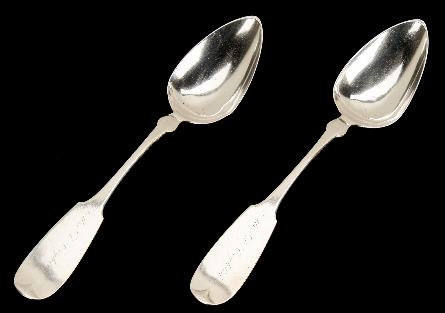 Lot 57: 24 American coin silver spoons, incl. Baltimore