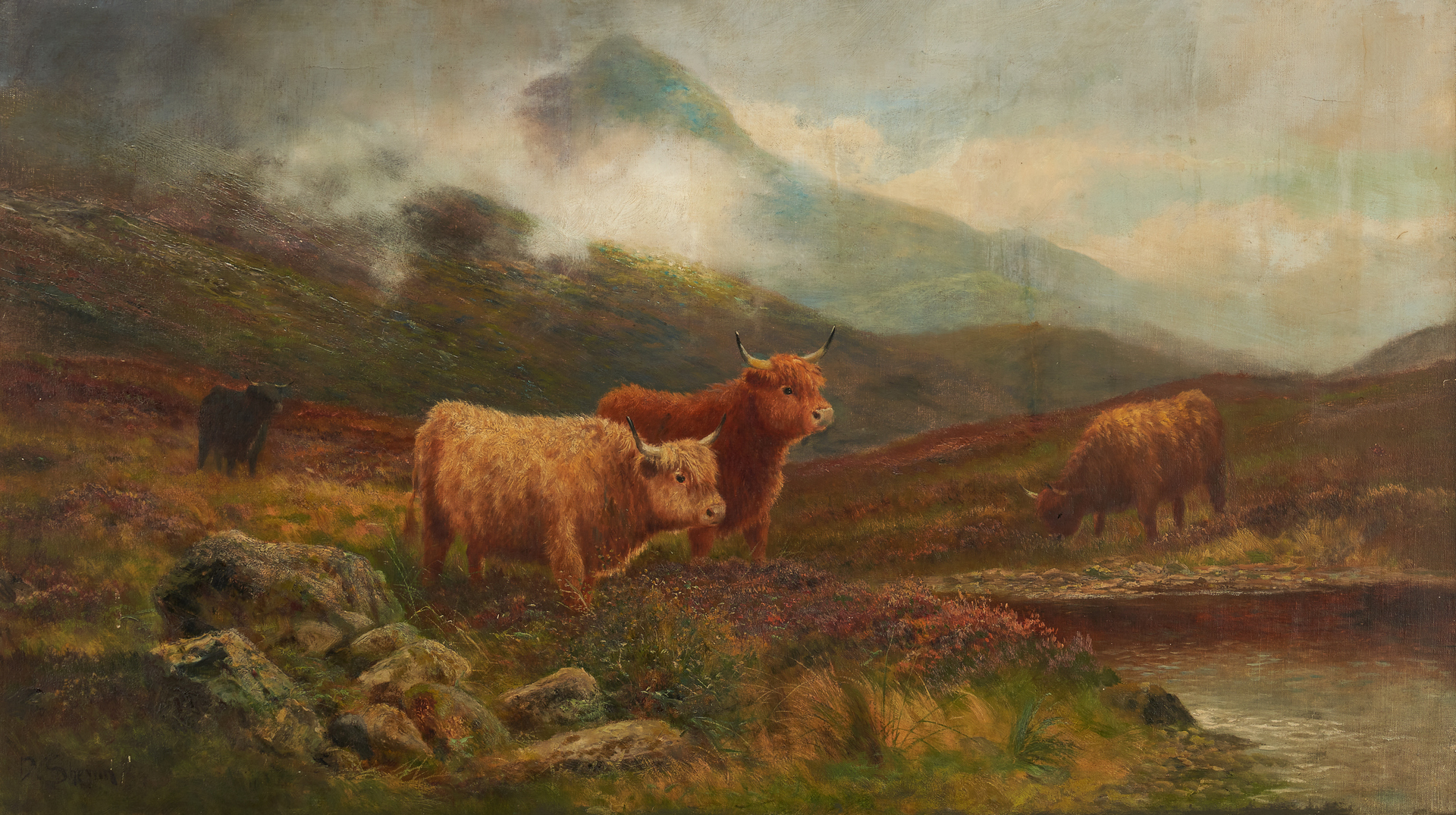 Lot 65: Daniel Sherrin the Elder O/C, Highland Cattle