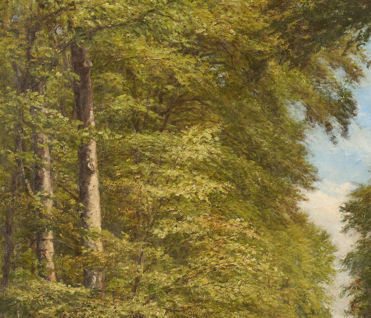 Lot 69: Large Carl Carlsen O/C Landscape Painting, Shepherd in a Forest
