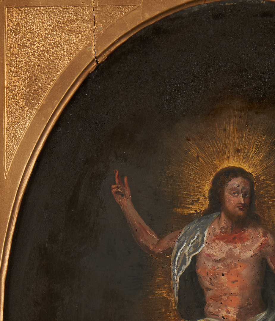 Lot 73: Manner of Brusasorci, Oil on Slate, The Risen Christ