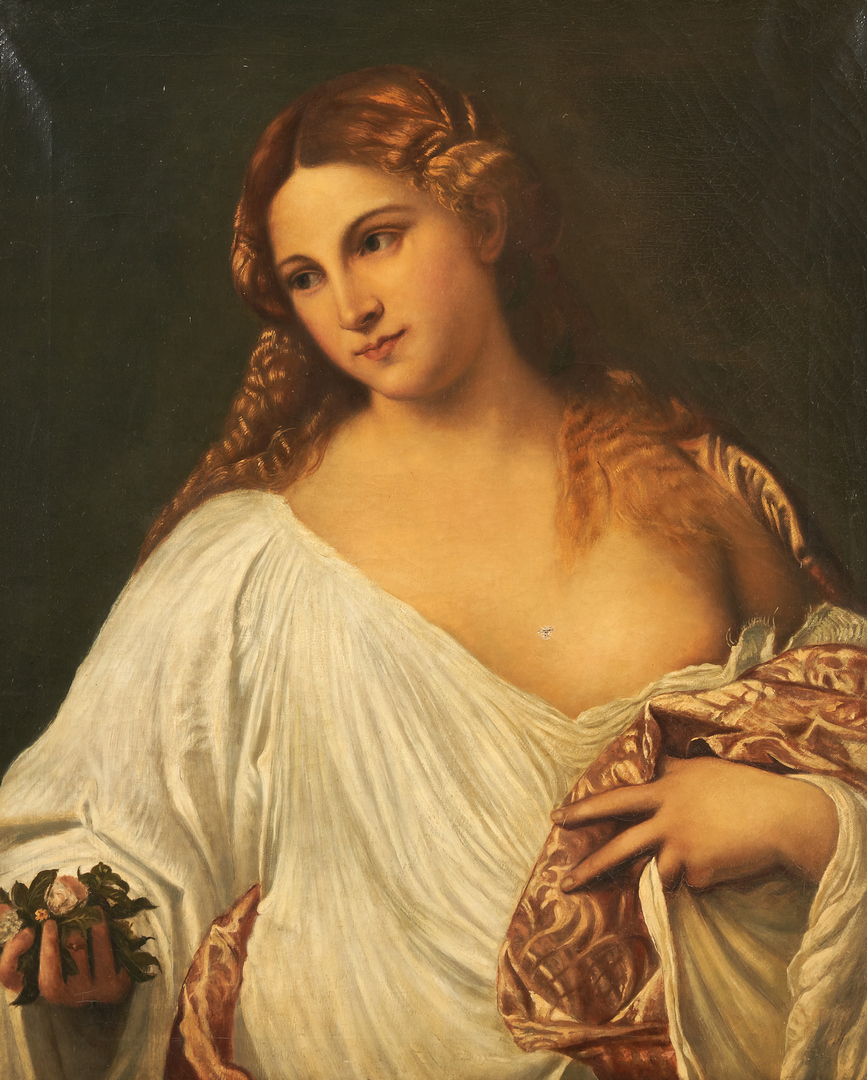 Lot 74: Bertoncelli O/C Portrait of a Lady, "Flora," After Titian
