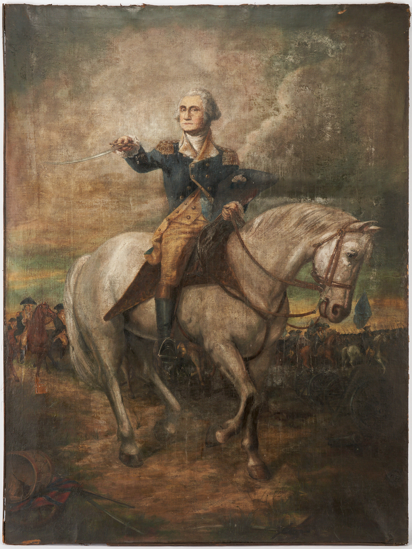 Lot 82: Large George Washington O/C Portrait, after John Faed