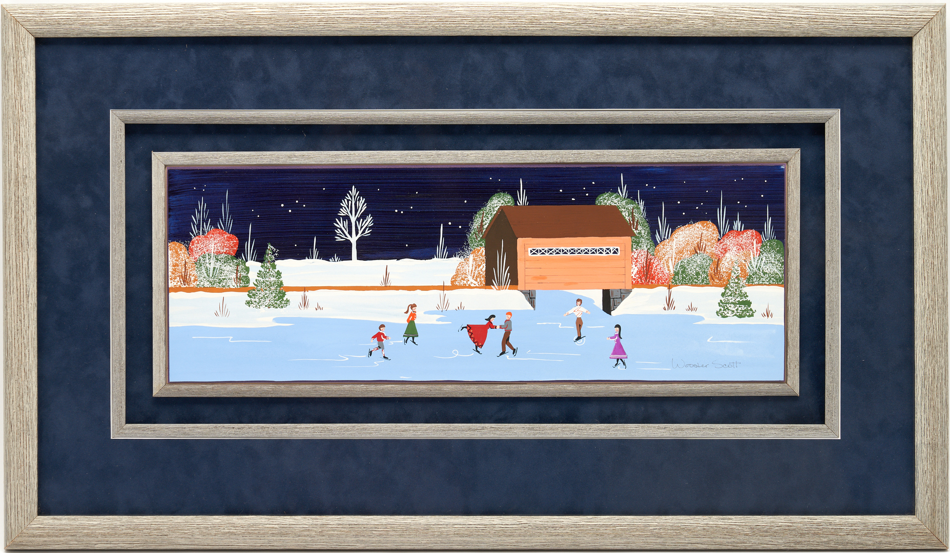 Lot 87: Jane Wooster Scott Gouache Painting, Winter Scene
