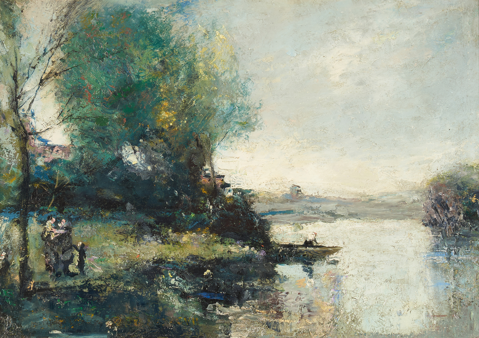 Lot 98: Carlton Kusche O/B Painting, Waiting for the Boat