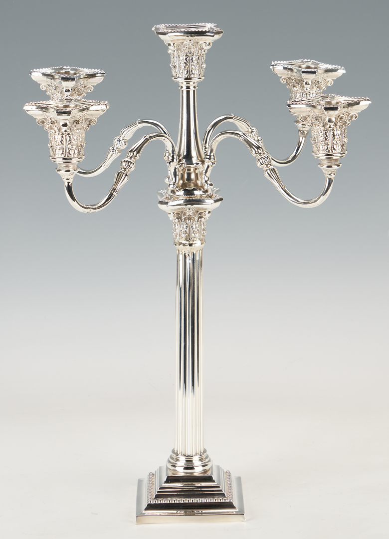 Lot 102: 6 Corinthian Column Sterling Silver Candlesticks, incl. Tiffany, Weighted Bases