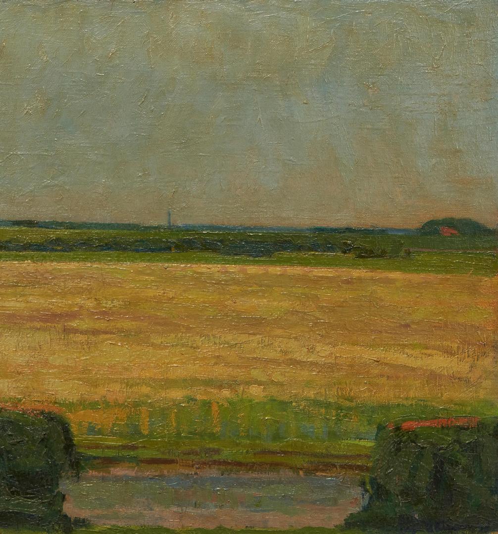 Lot 1056: Tage Kluwer Oil on Canvas Landscape, Flat Field