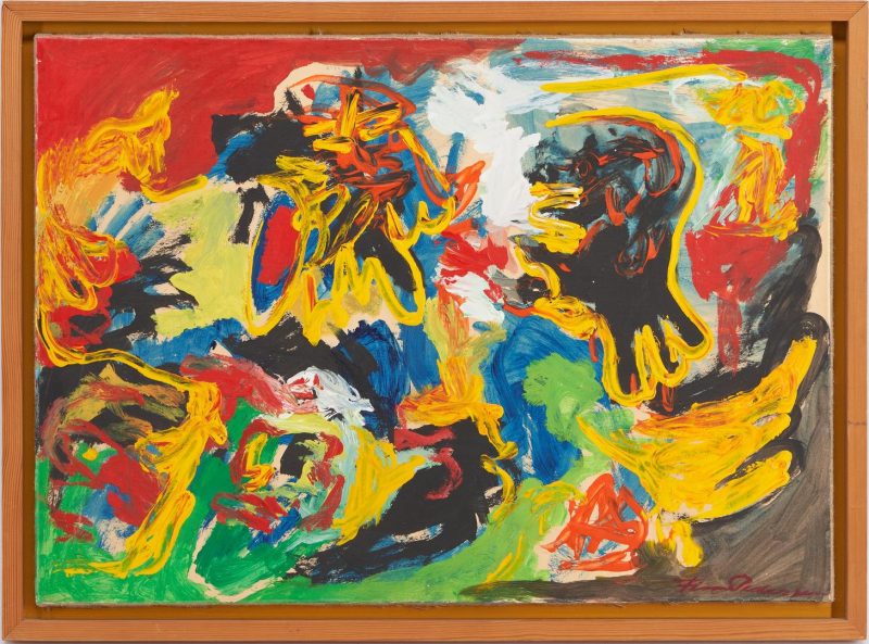 Lot 1059: Finn Pedersen O/C Painting, Multicolor Abstract Expressionist