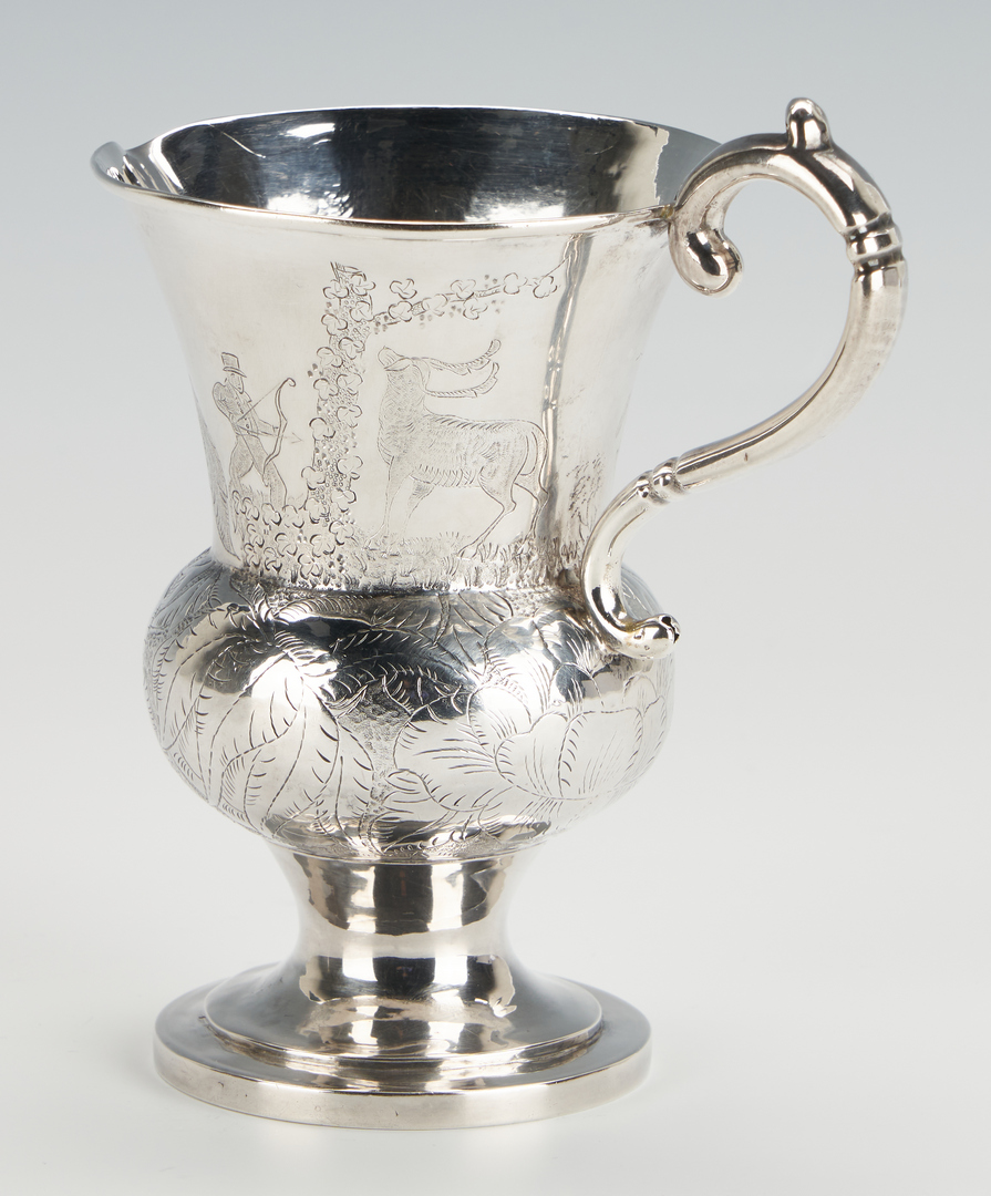 Lot 105: Coin Silver Creamer with Hunt Decoration, Gerardus Boyce