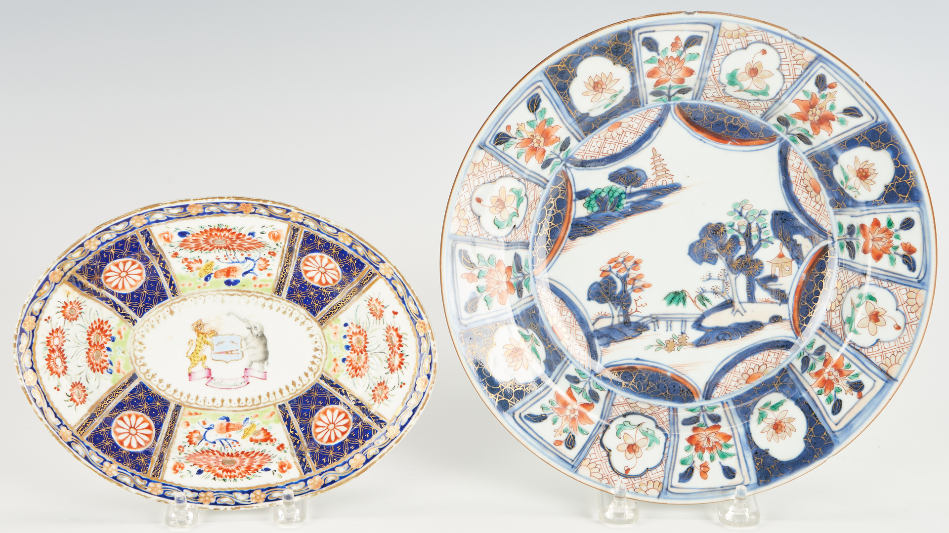 Lot 1068: 7 Chinese Export & English Porcelain Items, incl. Famille Rose