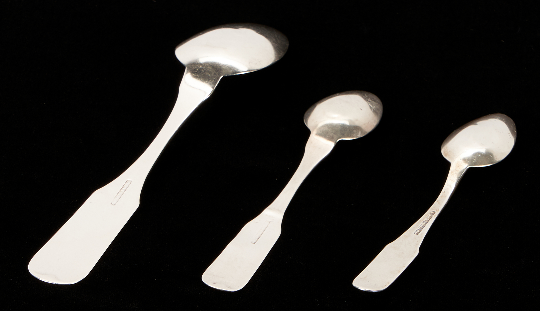 Lot 107: Asa Blanchard Ky Coin Silver Cream Ladle & 6 Spoons
