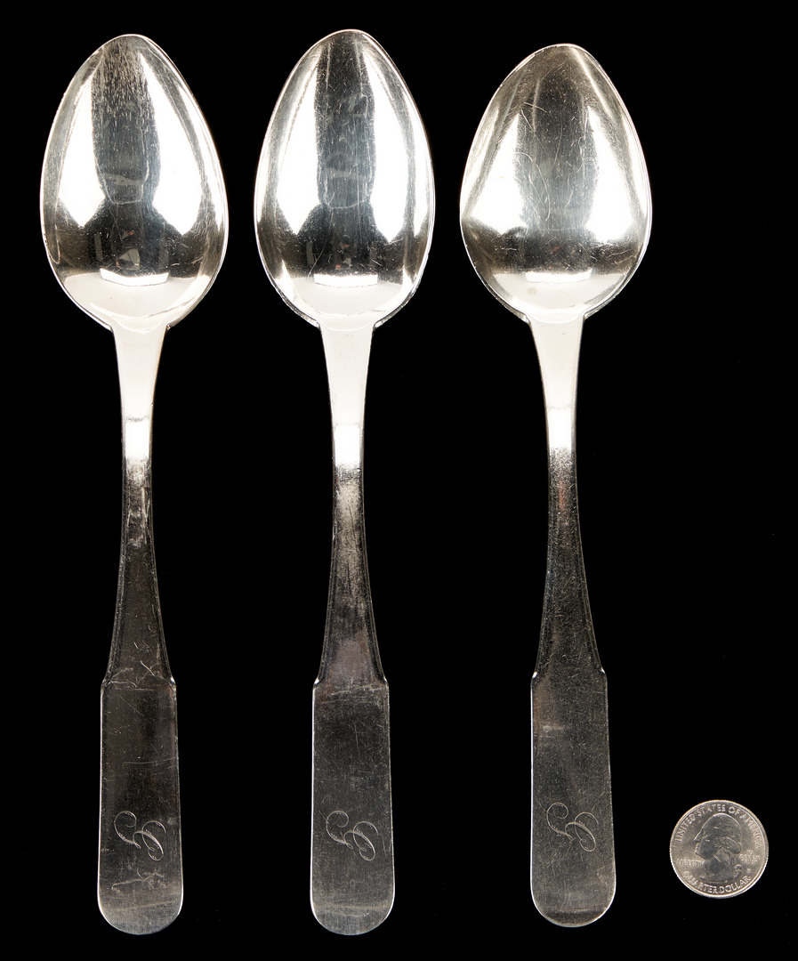 Lot 108: 3 Early Asa Blanchard KY Coin Silver Spoons