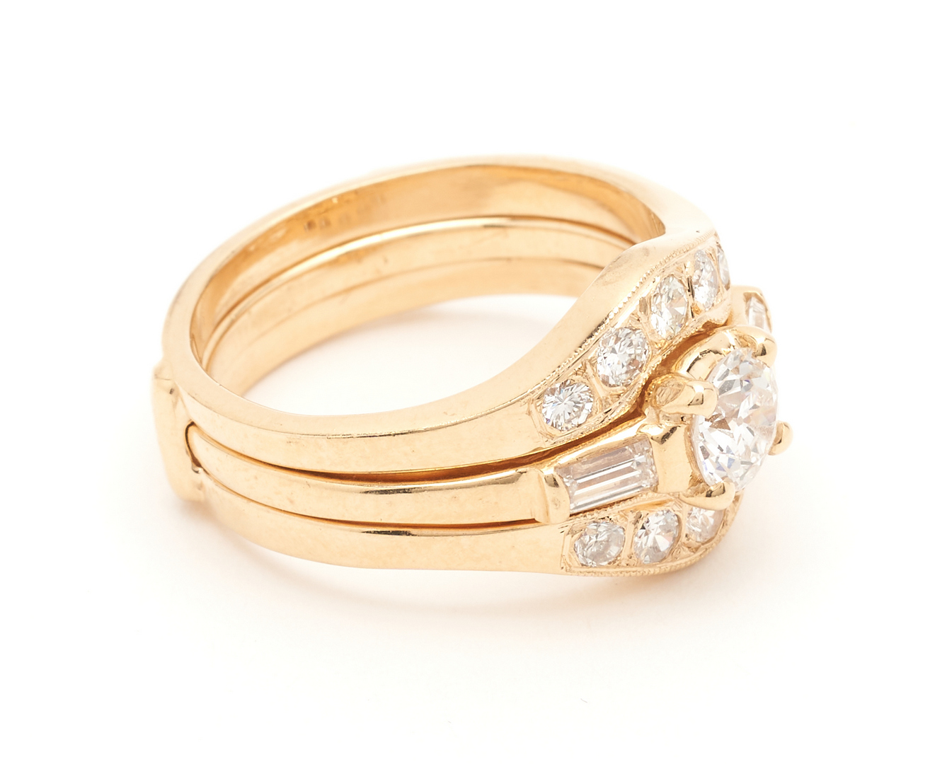 Lot 1103: Diamond & Gold Engagement Ring with Jacket Ring