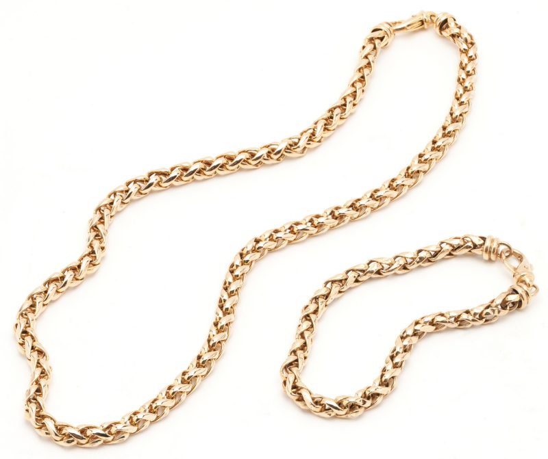 Lot 1104: 9K Necklace & Bracelet